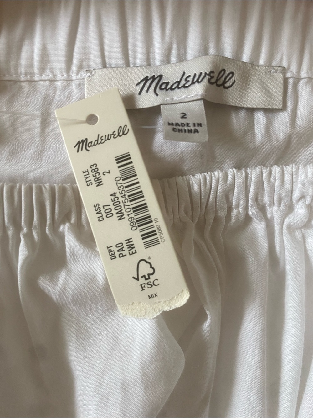 Madewell White Puff-Sleeve Square-Neck Blouse - Picture 3 of 3